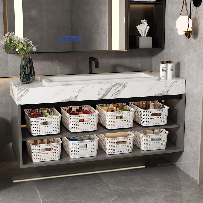 Plastic Storage Basket for Organizing 12 Pack Small Storage Bins