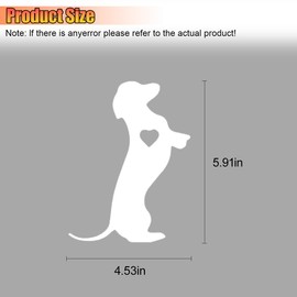 GAOLAOSY Dachshund Love Heart Sticker Decal, 5.9" × 4.5" Vinyl Waterproof Car Bumpers Sticker, Funny Vehicle Decoration Decal for Car Truck Motorcycle Wall Laptop (White)