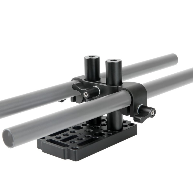 NICEYRIG Cheese plate with 15mm Rod Raiser Clamp, Short Rods