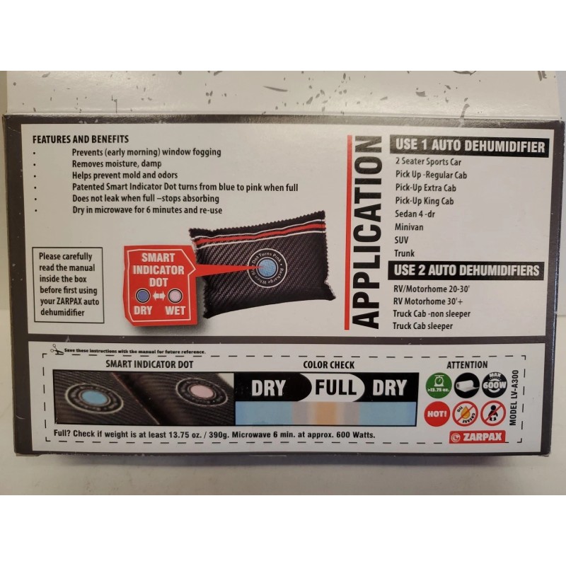 ZARPAX "The Original" Rechargable Auto Dehumidifier XL