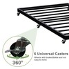 Lutown-Teen Twin Trundle Bed Frame with Metal Slats, Roll-Out Design,