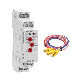 10A Liquid Level Control Relay IGEYAPA GRL8-02 AC/DC 24V-240V Water Level Sensor Control Relay with 0.1S-10S Adjustable Time, Automatic UP and Down Liquid Level Controller with 5ft Detector Sensor