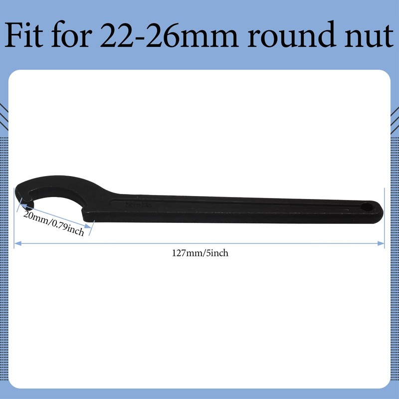 Auvotuis C Hook Spanner Wrench, Black Adjustment Tool Carbon Steel