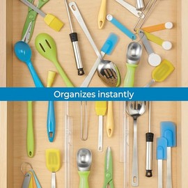 InterDesign Plastic Adjustable Deep In Drawer Dividers for Storage, Organization, Utensils, Kitchen, Dresser, Desk, Bathroom DrawersInterDesignLinus62330Set of 2, Includes 4 PiecesClear