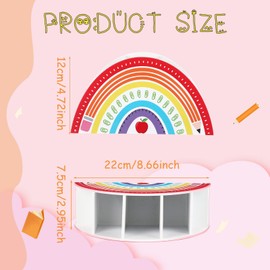 Faccito Christmas Wooden Rainbow Pencil Holder Rainbow Teacher Appreciation Gifts Pen Holder Desk Organizer for Kids Christmas End of Year Last or First Day Gifts School Desk School Office Supplies