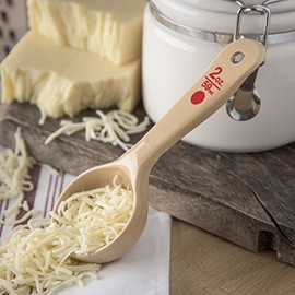 Carlisle FoodService Products - Cuchara medidora de plástico con mango corto, 2 onzas, beige, 1 unidad (paquete de 1)