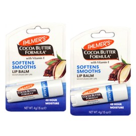 Palmer's Cocoa Butter Formula Lip Balm, All-Day Moisturization, Beach Bag Must-Have, Hydrates Dry, Cracked Lips (Pack of 2)
