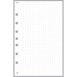 Classic Size Dot Grid Paper Refill, 0.25” Spacing, Sized and Punched with 7 Holes for 7-Ring Notebooks Such as Franklin, etc. (5.5" x 8.5")