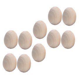 Operitacx 1set Hand Painted Wooden Eggs Paint Eggs Easter Egg Faux Hoodie Lanyard Small Stickers Reusable White Eggs Detangler Easter Crafts for Handmade Eggs Artificial 10pcs