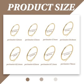 7 Pieces Rings Gold Women's Gold-Plated Ring Waterproof Set Rings Simple Twist Rings Women Filled Plated Stackable Thin Thumb Ring Finger Ring Hypoallergenic 4/5/6/7/8/9/10 mm