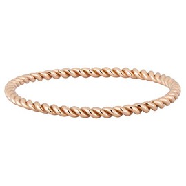 HUNTER & TROVE Wilde 14K Gold Filled Twist Stacking Ring in Rose or Yellow Gold (14K Rose Gold Fill, 5)