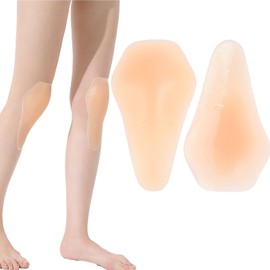 POMAMZ Silicone Knee Pads,Adhesive Knee Brace KneePad for Skiing Skating,Snowboarding,Ateboarding,Roller Skating,Rollerblading,Dancing,Unisex,Light Skin,L