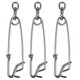VATEICO Longline Snap Clips,3pcs/6pcs Stainless Steel Fishing Snaps Tuna Clips Long Line Branch Hangers Snaps Fishing Float Decoy Fishing Tackle Easy On/Off 4inch-6pcs