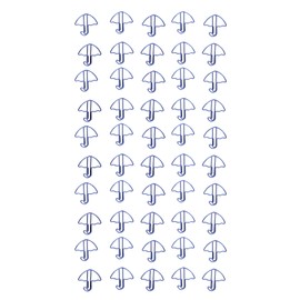 50pcs Paper Clips Strong Clamping Power Electroplating Process Colorfast Paperclips for Scrapbooking Card Making Blue Umbrella