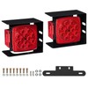 PVerandio 2pcs Submersible Square LED Trailer Light Kit 12V Red