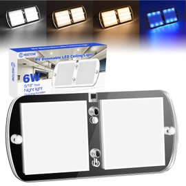 Ristow RV LED Interior Lights 12-18V Dimmable Ceiling Light 6W, Camper Lighting with 4 Colors for RV/Trailer/Camper/Boat, Warm White Light/Natural White/Cool White Light/Blue 4000-4500K, 700LM