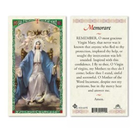 Memorare Laminated Prayer Cards Pack of 25 English New Religious Gift