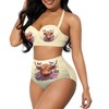 Uourmeti Butterfly Highland Cow High Waisted Bikini Sets for Women