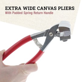 US Art Supply Professional Extra Wide Canvas Pliers 4-3/4 inch with Padded Spring Return Handle