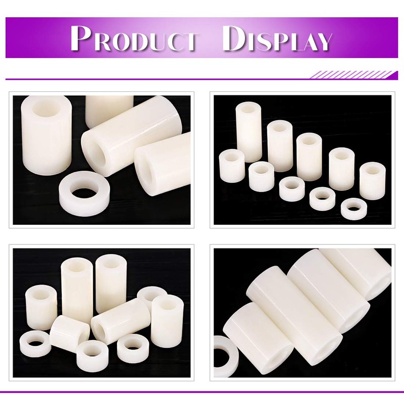 Swpeet 150Pcs Nylon Round Spacer Standoff Screw Nut Assortment Kit,