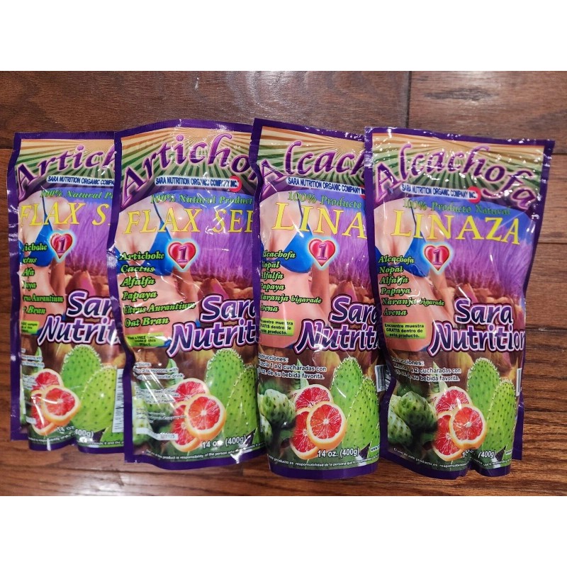 SARA NUTRITION 4 ARTICHOKE FLAX SEED SARA NUTRITION 14 OZ