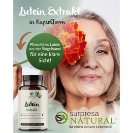 Lutein 50 mg 120 Capsules - 1000 mg Tagetes Extract (Marigold Extract) High Dose Laboratory Tested, High Bioavailability, Dietary Supplement, Vegan, Gluten, Lactose Free (1)