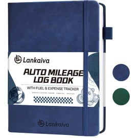 Mileage Log Book for Car - Vehicle Maintenance Log Book, 1768 Rides: Track Mileage, Expenses, Gas Consumption, Lubrication, Repairs and Accessories, Car Mileage Log Book for Taxes, Navy Blue