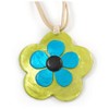 Avalaya Romantic Shell Flower Pendant with Cream Faux Suede Cords