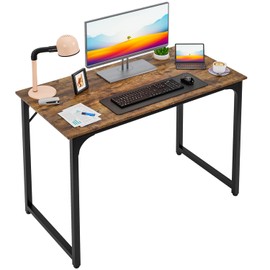 PayLessHere 39 inches Computer Desk, Modern Writing Desk, Simple Study Table, Industrial Office Desk, Sturdy Laptop Table for Home Office, Brown