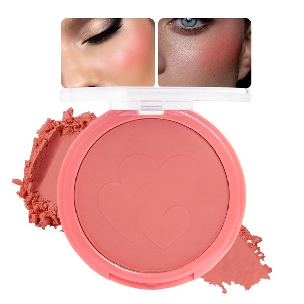 Warm Pink Orange Matte Single Pressed Face Blushes Makeup Palette,