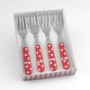 UPware 4-Piece Polka Dot Stainless Steel Cocktail Fork Set with