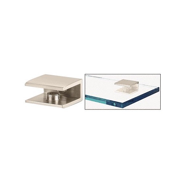 CRL Polished Nickel Finish Solid Brass Square Glass Shelf Clamp