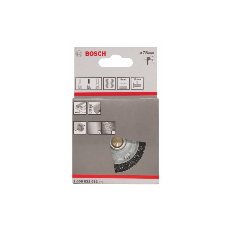 Bosch Accessories 2608622053 Shank Wire Wheel Crimped Wire, 0.3mm Steel,