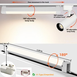 Bravsekai LED Track Lighting Complete Kits 40W 4000K Floodlights and 2x25W 3000K Spotlights with 3.28 feet H Type Rails (White Combination Kit 3 Lights)