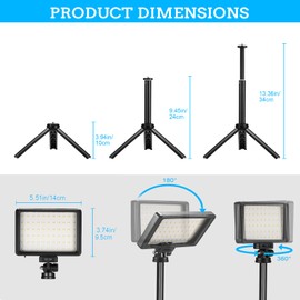 Ci-Fotto LED Video Light 2-Pack Photography, Dimmable 5600K USB LED Video Light, Mini Tripod and Colour Filters for Photo Studios, Colour Filters for Small Angle Shooting, Video Recording, Game