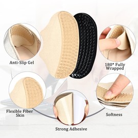 UFYVPKS 4Pcs Gel Heel Grips for Ladies Shoes Anti-Slip Heel Cushion Pads, Heel Protectors for Prevent Slipping, Rubbing, Blisters, Foot Pain, and Improve Shoe Fit (Beige2, One Size)