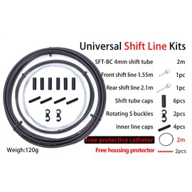 CYCEARTH Basic Universal Brake/Shift Derailleur Cable Housing For Mountain MTB Road Sram Shimano Bike Bicycle Gear Front Rear Inner Outer Replacement Wire Set (Shift Cable Kit)