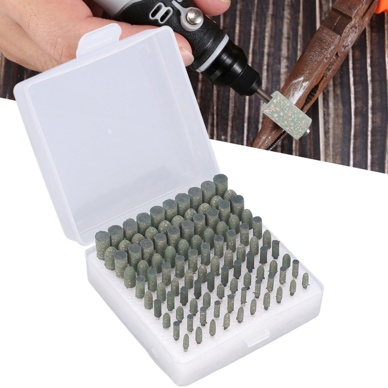100Pcs Rubber Grinding Head Polishing Bit Various Sizes Accessory Set