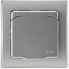 DELPHI Socket IP44 with Protection Lid Flush-Mounted Wet Room Rubber