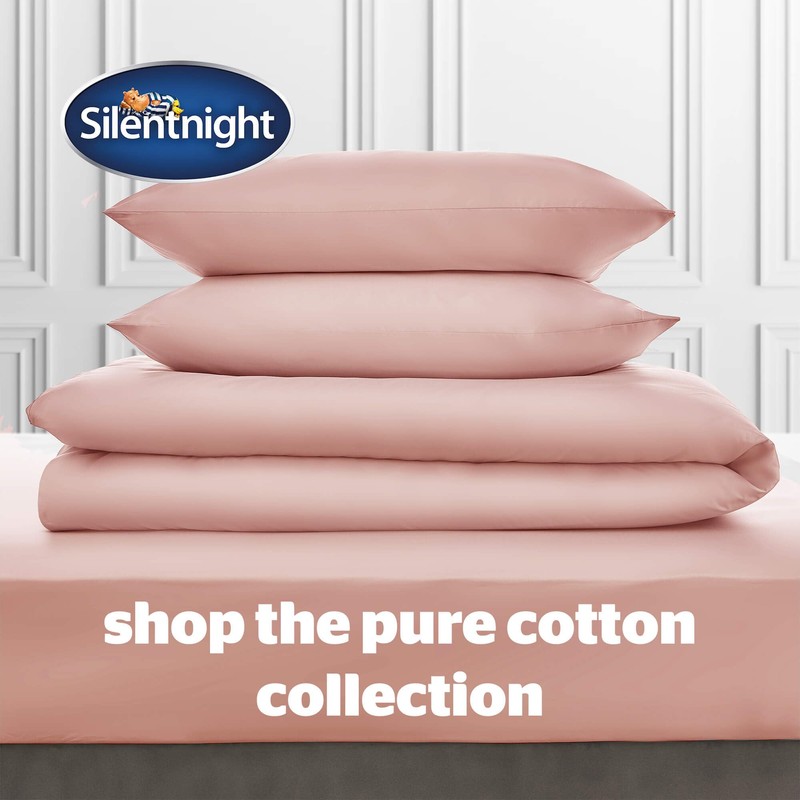 Silentnight Pure Cotton Housewife Pillow case-2 Pack, Blush, 74 x