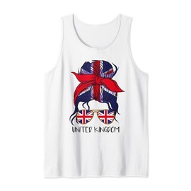 Union Jack Flag Girls Glasses Great Britain Tank Top