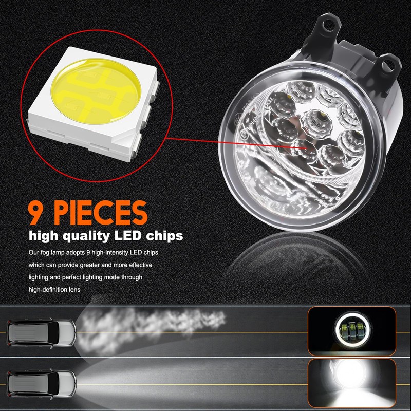 qobsos LED Fog Light For Toyota Camry 2007-2014 Pair Bumper