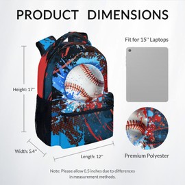 COZYAURA Backpack for Kids - Baseball Backpacks for School - 17 Inch Sports Bookbag for Boys Teens - Youth Back Pack for Elementary Middle School