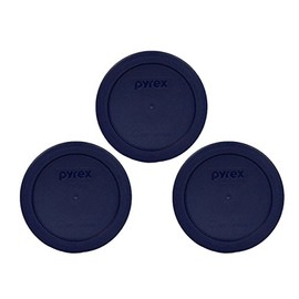 Pyrex 7200-PC 2 Cup Blue Food Storage Replacement Lid (3-Pack) - Made in USA