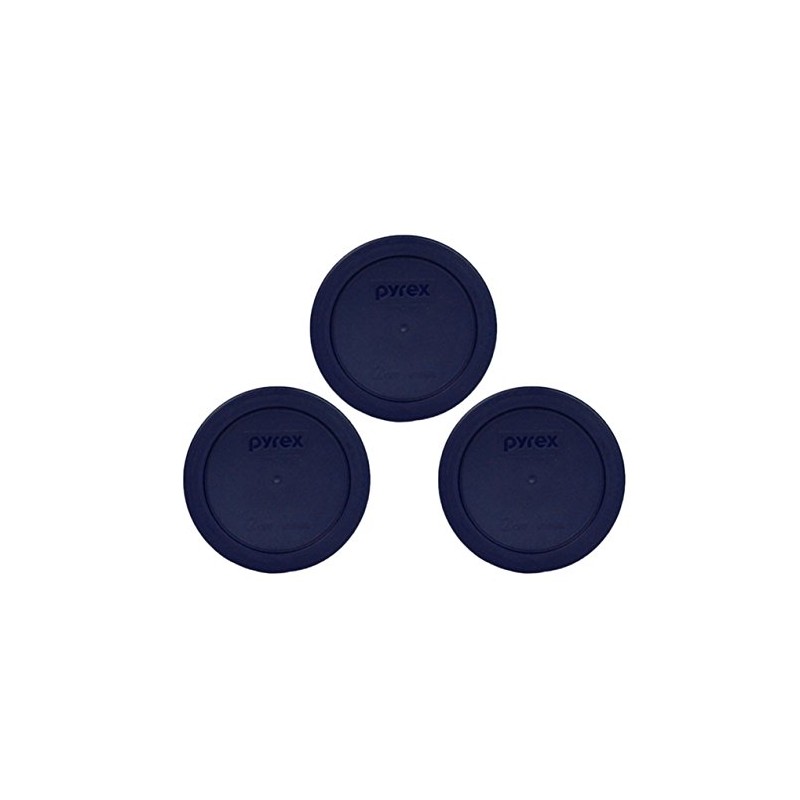 Pyrex 7200-PC 2 Cup Blue Food Storage Replacement Lid (3-Pack)