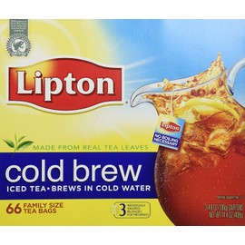 Lipton, Black Tea, Cold Brew, Family Size Tea Bags, 22-Count Boxes (Pack of 3)