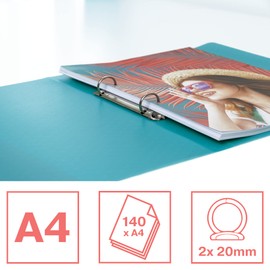 Esselte Ring Binder, 140 Sheet Capacity, 25mm Spine, 2 Ring A4 Folder, Soft Cover File, Home/Office Use, Embossed Pattern, Colour'Breeze Range, Blue, 626242