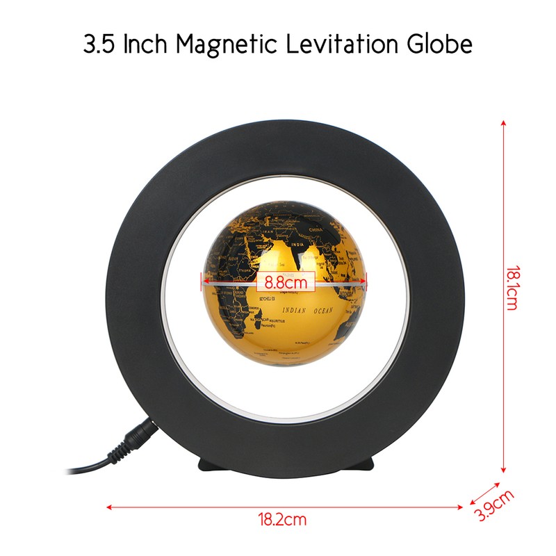 3.5 Inch Magnetic Levitation Floating Globe World Map Tellurion Anti