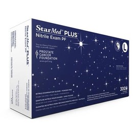 Sempermed SMNP304 StarMed Plus Nitrile Glove, 2.5 Mil, Powder-Free, Large (Case of 3000)
