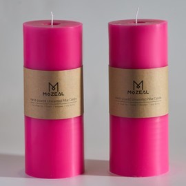 MOZEAL 4" x 10" Extra-Large Dark Green Pillar Candles (Set of 2),Unscented,Dripless, Smokeless,Long Clean-Burning,These Tall 10 inch Large Green Pillar Candles Perfect for Weddings and Christmas Decor